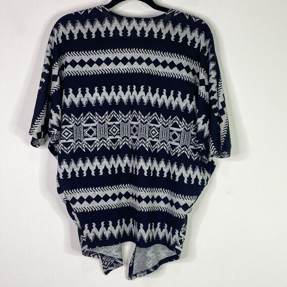 Poetry Aztec Open Front Lightweight Short Sleeve Cardigan Women's Size Small - Picture 7 of 8